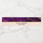 Modernes Hochzeitssemble aus Lila und goldenem Abs Wasserflaschenetikett (Einzelnes Label)