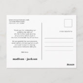 Modernes Hochzeitssemble Foto Danke, Sage Green Postkarte (Rückseite)