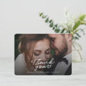 Modernes Hochzeitssemble - Foto mit handgeschriebe Dankeskarte (Stehend Vorderseite)