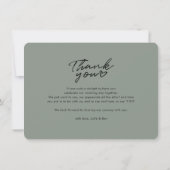 Modernes Hochzeitssemble - Foto mit handgeschriebe Dankeskarte (Rückseite)