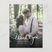 Modernes Hochzeitssemble - Foto mit handgeschriebe Postkarte (Vorderseite)