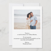 Modernes Hochzeitssemble Foto Vielen Dank Karten (Rückseite)