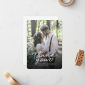 Modernes Hochzeitssemble - Foto Vielen Dank Mitteilungskarte (Vorderseite/Rückseite Beispiel)