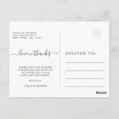 Modernes Hochzeitssemble - Foto Vielen Dank Postkarte (Rückseite)