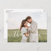 Modernes Hochzeitssemble - Foto Vielen Dank Postkarte (Vorne/Hinten)