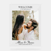 Modernes Hochzeitssemble - Foto willkommen Acrylschild (Vorderseite)