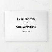 Modernes Hochzeitssemble mit UAWG und Details Dreifach Gefaltete Einladung (Cover)