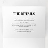 Modernes Hochzeitssemble mit UAWG und Details Dreifach Gefaltete Einladung (Innen Erste Seite)