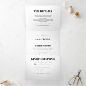 Modernes Hochzeitssemble mit UAWG und Details Dreifach Gefaltete Einladung (Innenseite)