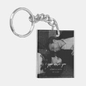 Modernes Hochzeitssemble zum 1-jährigen Foto Schlüsselanhänger (Vorderseite links)