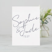 Modernes Hochzeitssilber Folieneinladung (Stehend vorne)