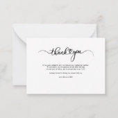 Modernes Hochzeitsskript Foto Vielen Dank Mitteilungskarte (Rückseite)