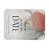 Modernes Hochzeitsskript für Luxus-Foto Magnet (Horizontal)