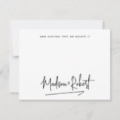 Modernes Hochzeitsskript Minimalistisch Mitteilungskarte (Vorderseite)