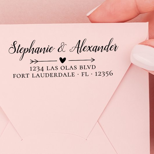 Modernes Hochzeitsskript - Rücksendeadresse Permastempel