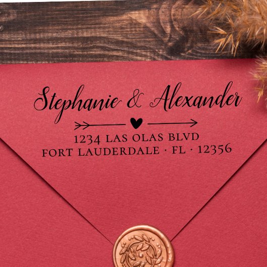 Modernes Hochzeitsskript - Rücksendeadresse Permastempel