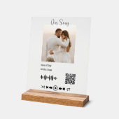 Modernes Hochzeitssong Foto QR Code Erster Tanzens Acrylschild (Winkel)