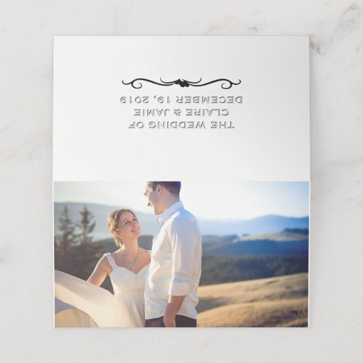 Modernes Hochzeitsstift Foto geflochtene Escort-Pl Platzkarte (Außenseite Aufgefaltet)