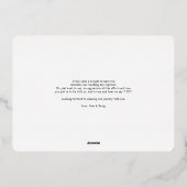 Modernes Hochzeitsstift Foto handschriftlich Viele Folieneinladung (Rückseite)