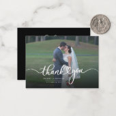 Modernes Hochzeitsstift Foto Vielen Dank Mitteilungskarte (Vorderseite/Rückseite Beispiel)