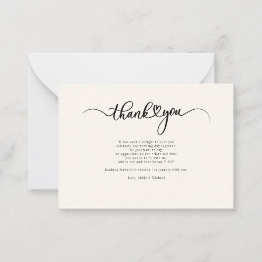 Modernes Hochzeitsstift Foto Vielen Dank Mitteilungskarte (Rückseite)