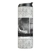 Modernes Hochzeitsstift und etabliertes Foto Thermosbecher (Nach links gedreht)