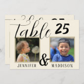 Modernes Hochzeitsstil Foto Light Biege Tischnumme (Vorne/Hinten)