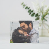 Modernes Hochzeitsstil Save the Date Postkarte (Stehend Vorderseite)