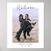 Modernes Hochzeitsstipendiat Empfang Begrüßungszei Poster (Vorne)