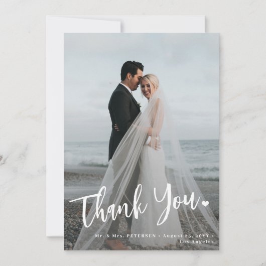 Modernes Hochzeitsstipendium Foto Overlay 2 Foto e Dankeskarte (Vorderseite)
