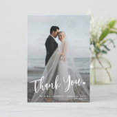 Modernes Hochzeitsstipendium Foto Overlay 2 Foto e Dankeskarte (Stehend Vorderseite)