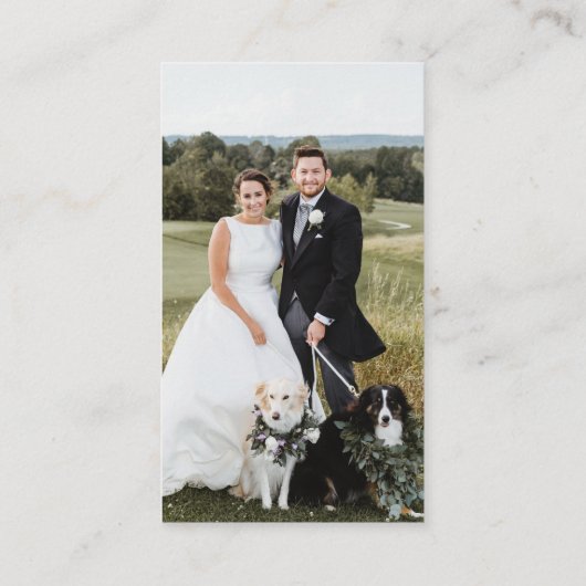 Modernes Hochzeitsstipendium mit QR-Code und Foto Begleitkarte (Rückseite)