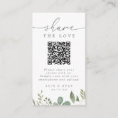 Modernes Hochzeitsstipendium mit QR-Code und Foto Begleitkarte (Vorderseite)