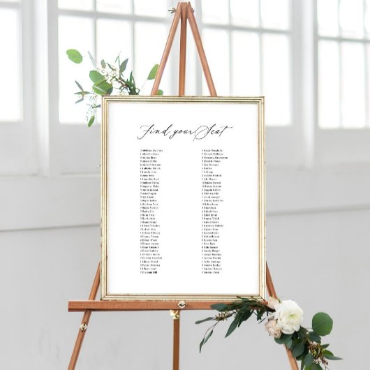 Modernes Hochzeitssymbol für Ihre Sitzordnung Poster