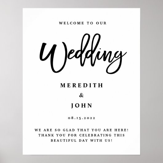 Modernes Hochzeitssymbol, Minimalistische Hochzeit Poster (Vorne)