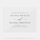 Modernes Hochzeitsszenario Minimalistisch Elegante Acrylschild (Vorderseite)