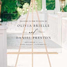 Modernes Hochzeitsszenario Minimalistisch Elegante Acrylschild