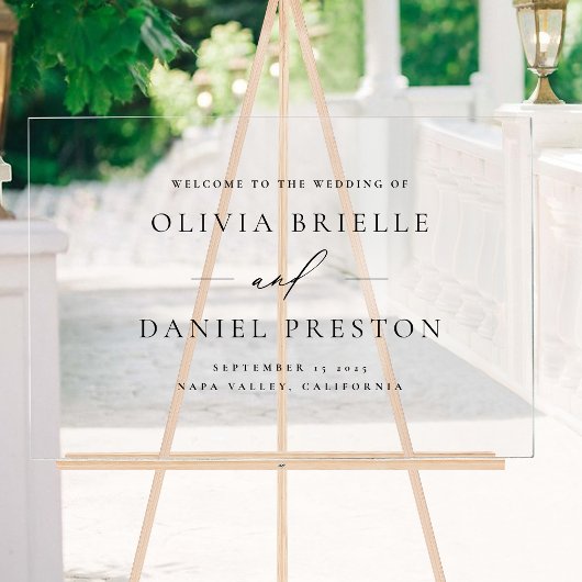 Modernes Hochzeitsszenario Minimalistisch Elegante Acrylschild