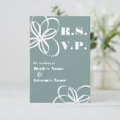 Modernes Hochzeitsszenario mit Blume RSVP Karte (Stehend Vorderseite)
