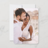 Modernes Hochzeitsszenario mit QR-Code und Foto RSVP Karte (Rückseite)