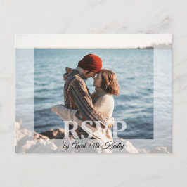 Modernes Hochzeitsszenario RSVP Ihre Fotokarte hin Postkarte