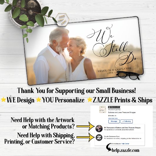 Modernes Hochzeitsszenario Vow Renewal Foto Schreibtischunterlage