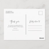 Modernes Hochzeitstag Foto Vielen Dank | ROSE Postkarte (Rückseite)