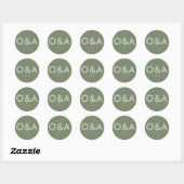 Modernes Hochzeitstil | Dunkle Sage Runder Aufkleber (Blatt)