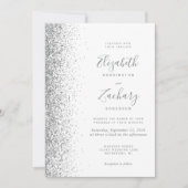 Modernes Hochzeitstil für Silberner Glitzer Einladung (Vorderseite)