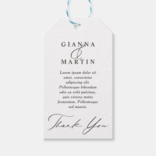 Modernes Hochzeitstreffen Vielen Dank Geschenkanhänger (Vorderseite)