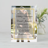 Modernes Hochzeitsüberlagerungs-Front-Back-Foto Go Folieneinladung (Stehend vorne)