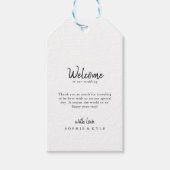 Modernes Hochzeitswillkommen Geschenkanhänger (Vorderseite)