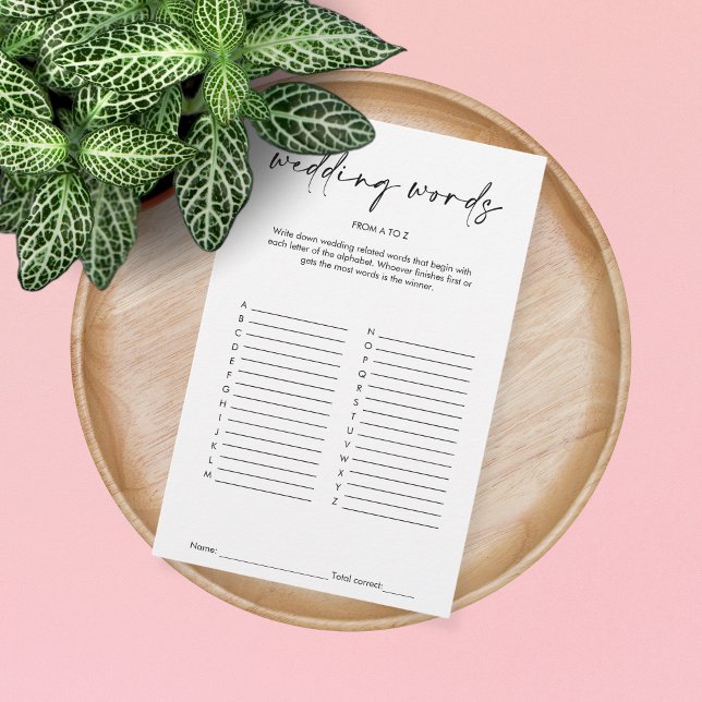 Modernes Hochzeitswort Brautparty Game (Von Creator hochgeladen)