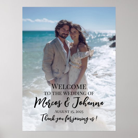 Modernes Hochzeitszeichen für Foto Poster (Vorne)